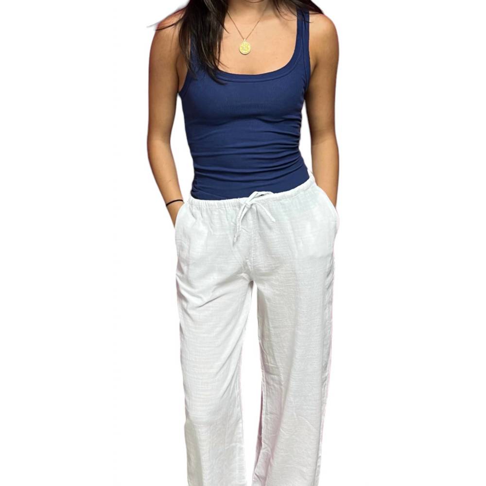 NEW T2LOVE raw edge tank in navy